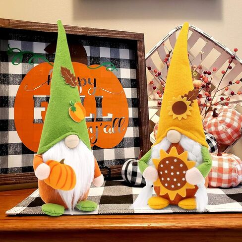 سقوط التماثيل الخريف التماثيل صبي وفتاة اليقطين عباد الشمس الشمال السويدية نيس تومتي قزم قزم عيد الشكر هدية مزرعة صينية متدرجة ديكور المنزل الخريف ديكور الحلي المنزلية، مجموعة من 2 in Kuwait