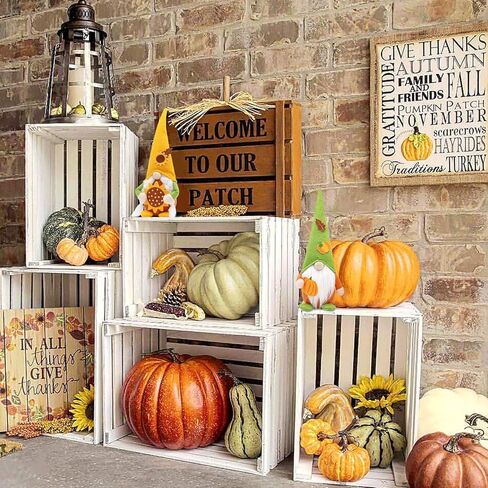 سقوط التماثيل الخريف التماثيل صبي وفتاة اليقطين عباد الشمس الشمال السويدية نيس تومتي قزم قزم عيد الشكر هدية مزرعة صينية متدرجة ديكور المنزل الخريف ديكور الحلي المنزلية، مجموعة من 2 in Kuwait