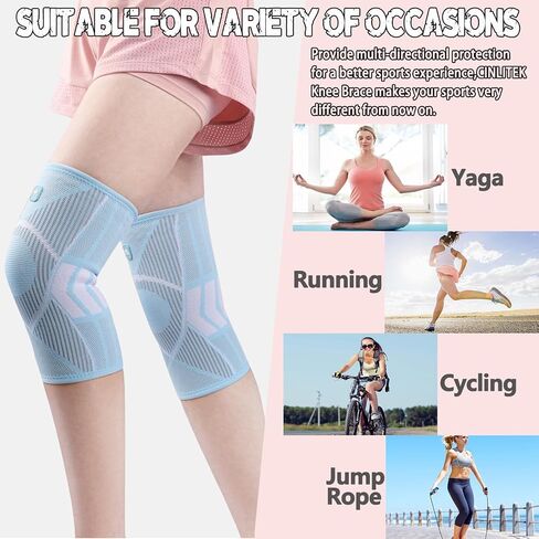 Knee Supports Brace for Women, Knee Compression Sleeves for Joint Pain Relief, Arthritis,Injury Recovery, Meniscus Tear,Knee Pain, ACL, MCL, Tendonitis, Jogging Squats, Sports(Large, Pink) in Saudi Arabia