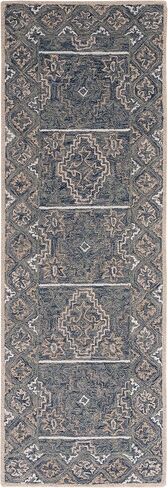 SAFAVIEH Aspen Collection Runner Rug - 2'3" x 7', Blue & Beige, Handmade Boho Wool, Ideal for High Traffic Areas in Living Room, Bedroom (APN275M) in Saudi Arabia