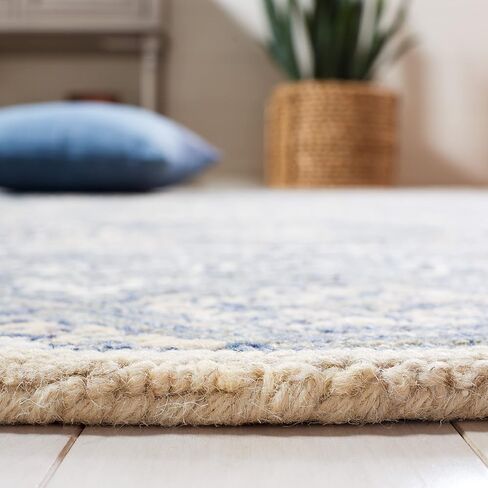 SAFAVIEH Aspen Collection Runner Rug - 2'3" x 7', Blue & Beige, Handmade Boho Wool, Ideal for High Traffic Areas in Living Room, Bedroom (APN275M) in Saudi Arabia