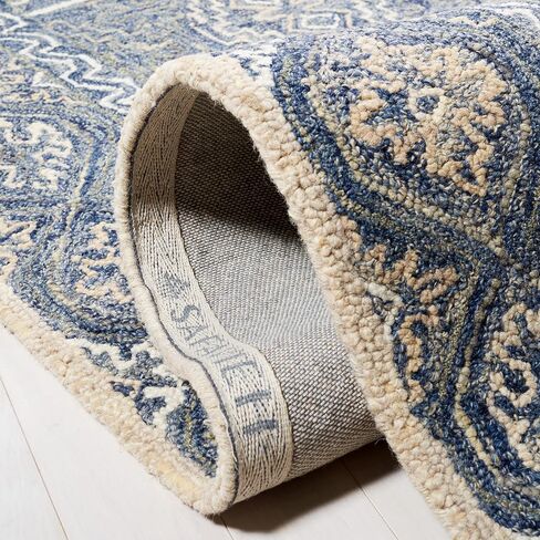 SAFAVIEH Aspen Collection Runner Rug - 2'3" x 7', Blue & Beige, Handmade Boho Wool, Ideal for High Traffic Areas in Living Room, Bedroom (APN275M) in Saudi Arabia