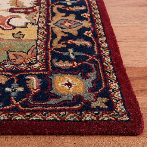 سجادة SAFAVIEH Heritage Collection مقاس 6 أقدام مربعة حمراء HG625A مصنوعة يدويًا من الصوف الشرقي الفاخر in Saudi Arabia