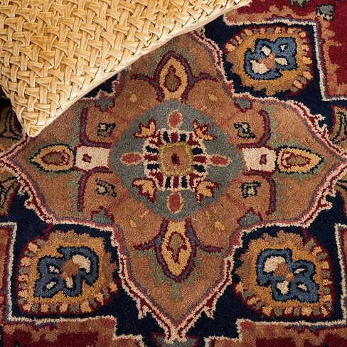 سجادة SAFAVIEH Heritage Collection مقاس 6 أقدام مربعة حمراء HG625A مصنوعة يدويًا من الصوف الشرقي الفاخر in Saudi Arabia