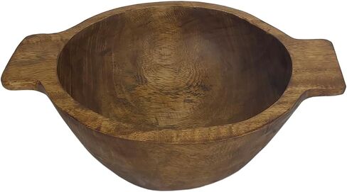 ANDALUCA Indonesian Mango Wood Decorative Oval Bowl with Handles 15in in Saudi Arabia