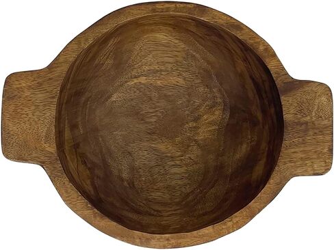 ANDALUCA Indonesian Mango Wood Decorative Oval Bowl with Handles 15in in Saudi Arabia
