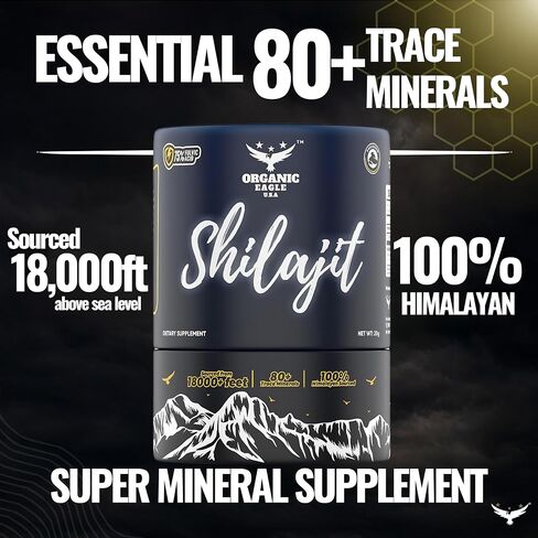 Pure Organic Shilajit Resin, A+ Grade with No Added Sugar | 80+ Essential Trace Minerals & 75%+ Fulvic Acid | Natural Energy and Immunity Booster for Men & Women | with Lab Test Report | 50 Servings in Saudi Arabia