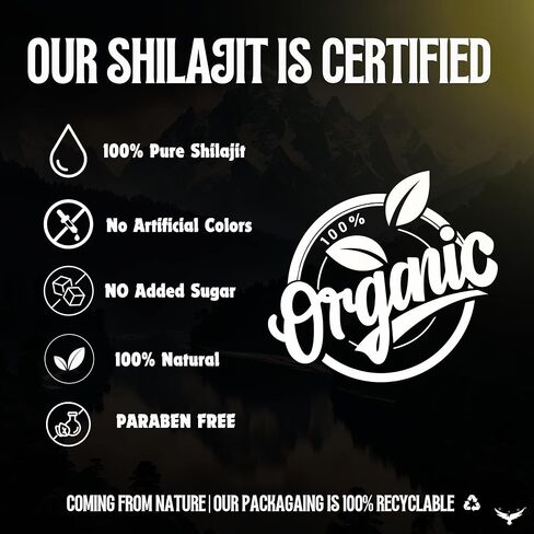Pure Organic Shilajit Resin, A+ Grade with No Added Sugar | 80+ Essential Trace Minerals & 75%+ Fulvic Acid | Natural Energy and Immunity Booster for Men & Women | with Lab Test Report | 50 Servings in Saudi Arabia