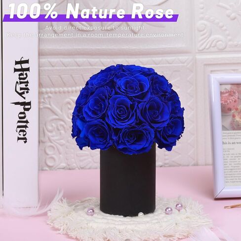 ANLUNOB Gift 20-Piece Forever Rose Round Barrel Preserved Roses Forever Flowers for Delivery Prime Mothers Day & Valentines Day for Wife Girlfriend in Saudi Arabia