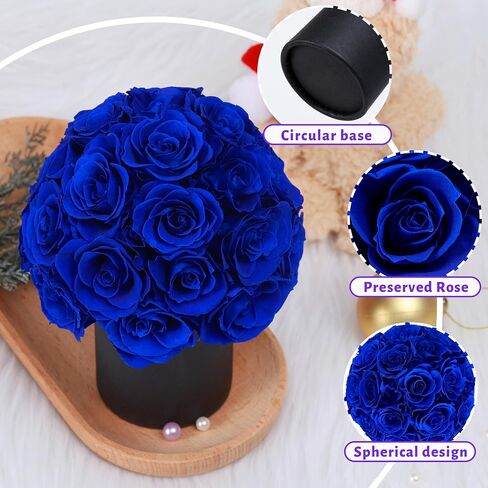 ANLUNOB Gift 20-Piece Forever Rose Round Barrel Preserved Roses Forever Flowers for Delivery Prime Mothers Day & Valentines Day for Wife Girlfriend in Saudi Arabia