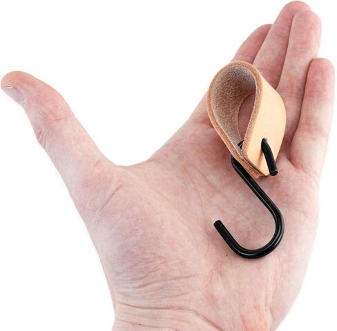 Brute Strength - Multifunctional Leather S-Hooks - Natural - 4 Pieces - S Shaped Hooks - Coat Hook - Leather Hooks - Leather s Hooks - Black s Hooks - Kitchen Hooks in Kuwait