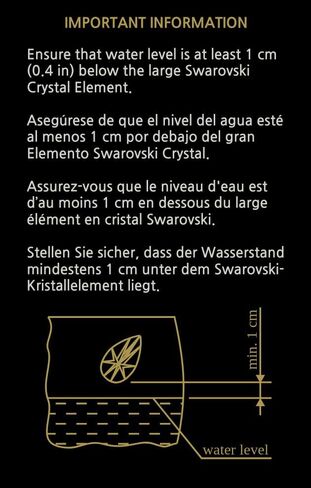 Large Luxury Glass Vase 30 cm - Decorated with Large Crystal from Swarovski® and Golden Ornamental Pattern - Golden Gift Box - Clear Mouth Blown Glass - 11.8 in in Saudi Arabia