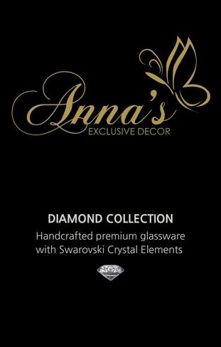 Large Luxury Glass Vase 30 cm - Decorated with Large Crystal from Swarovski® and Golden Ornamental Pattern - Golden Gift Box - Clear Mouth Blown Glass - 11.8 in in Saudi Arabia