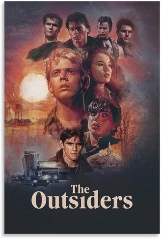 LETISR The Outsiders ملصق فيلم عتيق HD ديكور حديث على القماش جدار الفن غرفة اللوحة الجمالية لغرفة النوم العائلية وغرفة المعيشة والنوم ديكو 12 × 18 بوصة (30 × 45 سم)، نمط غير إطار in Saudi Arabia