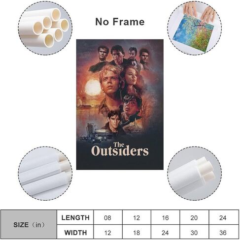 LETISR The Outsiders ملصق فيلم عتيق HD ديكور حديث على القماش جدار الفن غرفة اللوحة الجمالية لغرفة النوم العائلية وغرفة المعيشة والنوم ديكو 12 × 18 بوصة (30 × 45 سم)، نمط غير إطار in Saudi Arabia