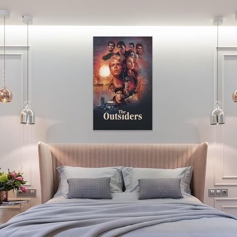 LETISR The Outsiders ملصق فيلم عتيق HD ديكور حديث على القماش جدار الفن غرفة اللوحة الجمالية لغرفة النوم العائلية وغرفة المعيشة والنوم ديكو 12 × 18 بوصة (30 × 45 سم)، نمط غير إطار in Saudi Arabia