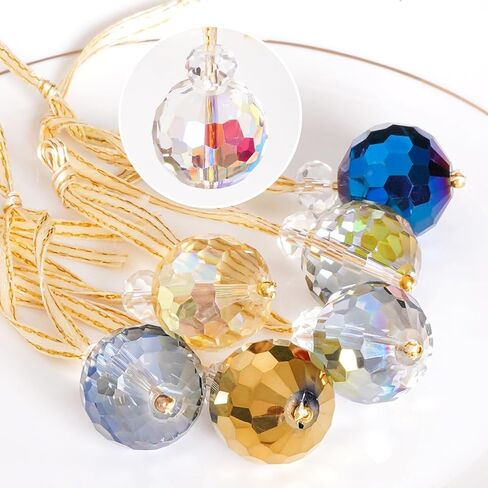 12 قطعة من كرات الكريسماس الزجاجية الصغيرة من الكريستال، 0.87 بوصة زينة شجرة الكريسماس الملونة، زخارف معلقة لديكور المنزل وحفلات الزفاف وعيد الميلاد (متعددة الألوان) in Kuwait