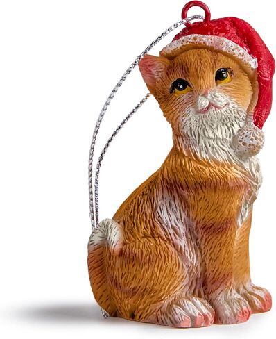 Cat Figurine Christmas Ornaments (Orange Tabby) in Saudi Arabia