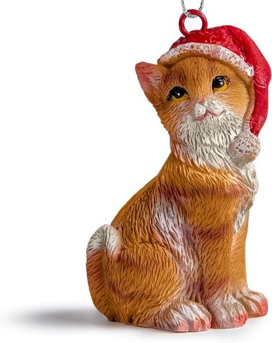 Cat Figurine Christmas Ornaments (Orange Tabby) in Saudi Arabia