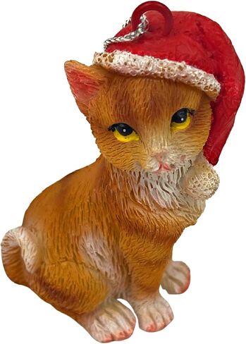 Cat Figurine Christmas Ornaments (Orange Tabby) in Saudi Arabia