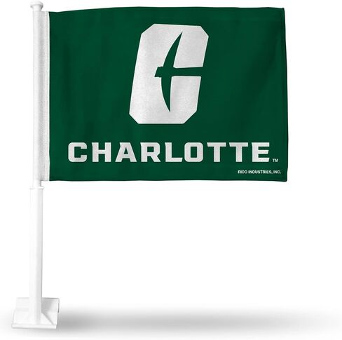 Rico Industries NCAA N.Carolina-Charlotte 49ers Primary Double Sided Double Sided Car Flag - 16" x 19" - Strong Pole That Hooks onto Car/Truck/Automobile in Saudi Arabia