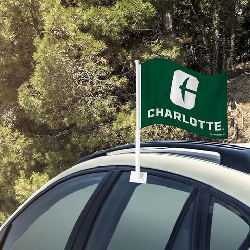 Rico Industries NCAA N.Carolina-Charlotte 49ers Primary Double Sided Double Sided Car Flag - 16" x 19" - Strong Pole That Hooks onto Car/Truck/Automobile in Saudi Arabia