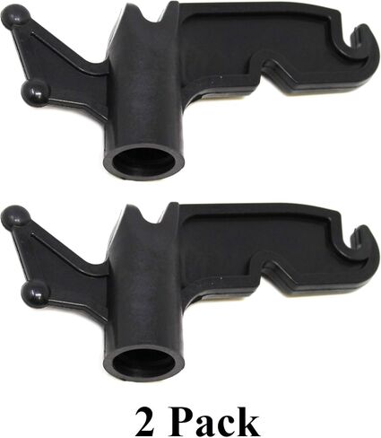 JSP Manufacturing Multi-Purpose Plastic Utility Hook Screw On Pole Attachment (Pole NOT Included) - Hang Christmas Lights, Bird feeders, Sting Lights, Ropes, Boat Lines (2, Black) in Saudi Arabia