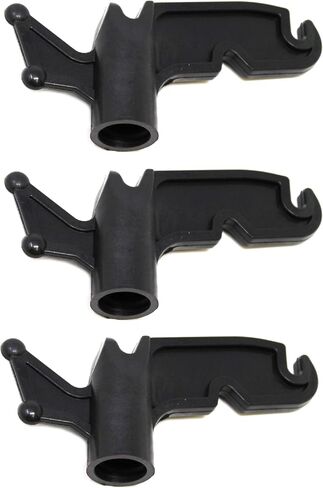 JSP Manufacturing Multi-Purpose Plastic Utility Hook Screw On Pole Attachment (Pole NOT Included) - Hang Christmas Lights, Bird feeders, Sting Lights, Ropes, Boat Lines (2, Black) in Saudi Arabia