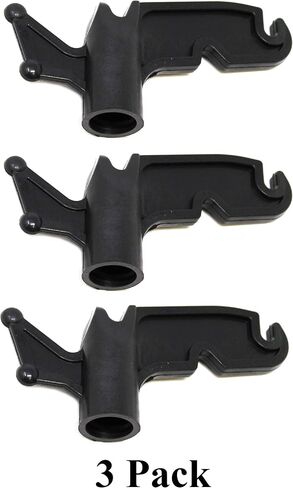 JSP Manufacturing Multi-Purpose Plastic Utility Hook Screw On Pole Attachment (Pole NOT Included) - Hang Christmas Lights, Bird feeders, Sting Lights, Ropes, Boat Lines (2, Black) in Saudi Arabia