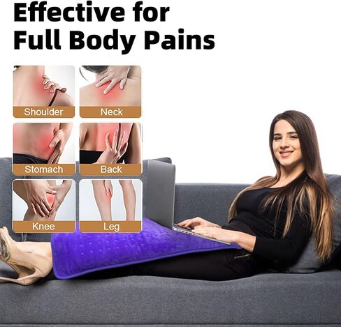 TWELVECHENG® Heating Pad XL Electric Heating Pad for Back Pain Relief,Cramps,Neck and Shoulder XL Heating Pads with auto Shut Off Large Purple Heating Pad The Best Gift for Mom (12 * 24) in Saudi Arabia