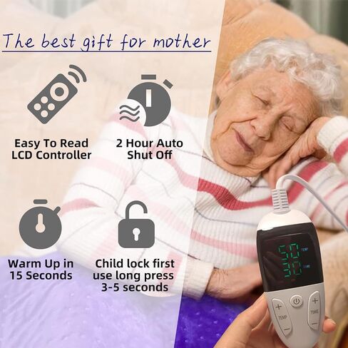 TWELVECHENG® Heating Pad XL Electric Heating Pad for Back Pain Relief,Cramps,Neck and Shoulder XL Heating Pads with auto Shut Off Large Purple Heating Pad The Best Gift for Mom (12 * 24) in Saudi Arabia