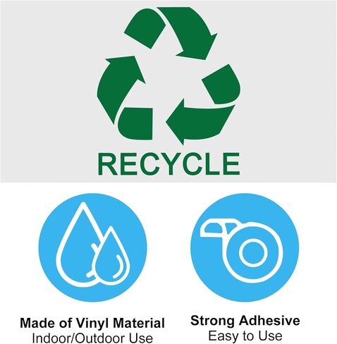 PATIKIL Trash Recycle Sticker, 12 Pcs 5" Dia Recycle Sign Decal Symbols Sticker Recycling Label for Trash Can Waste Management in Kitchens, Offices, Public Spaces in Saudi Arabia