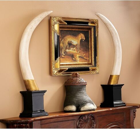 Design Toscano British Colonial Elephant Tusk Sculptural Trophy, Single in Saudi Arabia