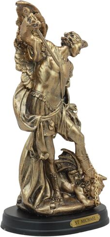 Ebros Byzantine Eastern Orthodox Catholic Church Archangel of The Angelic Council Statue 8" Tall Figurine with Brass Name Plate Wooden Base (Michael General of God's Army) in Saudi Arabia