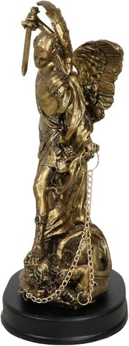 Ebros Byzantine Eastern Orthodox Catholic Church Archangel of The Angelic Council Statue 8" Tall Figurine with Brass Name Plate Wooden Base (Michael General of God's Army) in Saudi Arabia
