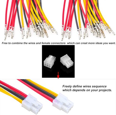 MX 5557 4.2MM 2x3 Pin Male Female Connector Socket Kit Total 1 Sets with 24Pcs 210MM 18AWG Pre-Crimped Cables Wire 6 Pole Circuits 3 Pin Connector in Kuwait