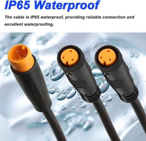 Ebike 3Pin Y-Splitter Extension Cable, Waterproof Male to Dual Female 1 to 2 Elctric Bike Cord for Ebike Light, Gear Sensor and Brake in Ebike Modification Kit (2 Pack) in Saudi Arabia