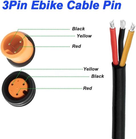Ebike 3Pin Y-Splitter Extension Cable, Waterproof Male to Dual Female 1 to 2 Elctric Bike Cord for Ebike Light, Gear Sensor and Brake in Ebike Modification Kit (2 Pack) in Saudi Arabia