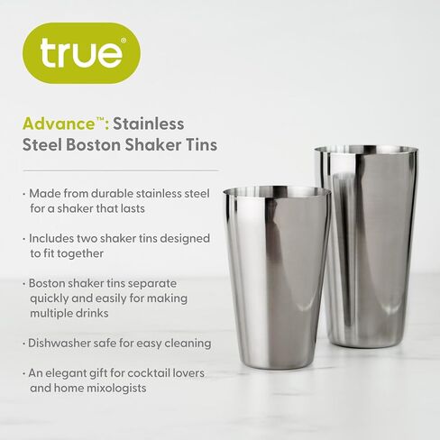 True Advance Boston Cocktail Shaker set, Stainless steel Boston Drink Shaker, Martini Shaker set of 2, 18oz & 25oz in Saudi Arabia