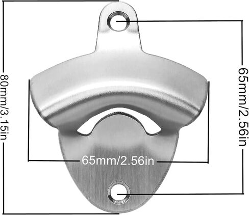 Stainless Steel Beer Bottle Opener Wall Mounted Beer Cap Opener Brushed Silver (2 PCS) in Saudi Arabia