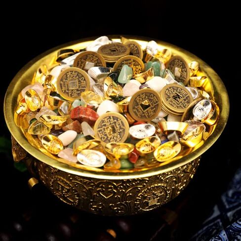 تمثال حوض الكنز الذهبي الصيني من كابيلوك، تمثال فنغ شوي ثروة بورسبيريتي، تمثال وعاء المال، زينة لنجاح الثروة، حظًا سعيدًا، ديكور مكتب المنزل in Kuwait