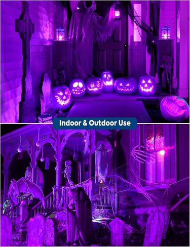 PAR38 Purple LED Lights for Outside, 150W Flood Light Bulbs Equivalent, 15W Energy Saving 1200LM, Colored Outdoor Flood Light Bulb, E26 Not-dim for Christmas, Halloween, 2 Pack in Saudi Arabia