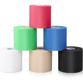 6 Pieces 30 Yards Pre-wrap Foam Underwrap Tape Sports Athletic Elastic Tape Rolls for Ankles Wrists Hands Knees Hair (RoyalBlue)