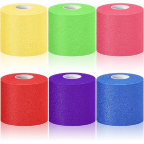 6 Pieces 30 Yards Pre-wrap Foam Underwrap Tape Sports Athletic Elastic Tape Rolls for Ankles Wrists Hands Knees Hair (RoyalBlue)