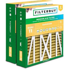 Filterbuy 20x23x5 Air Filter MERV 11 Allergen Defense (2-Pack), Pleated HVAC AC Furnace Air Filters for Bryant, Carrier, BDP, Day & Night, and Payne (Actual Size: 19.81 x 22.56 x 4.25 Inches)