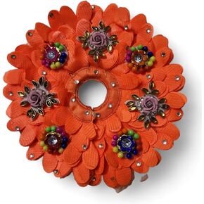 Laddu Gaopal Ji Fancy Flower Heavy Dress for Janmashtami | Kanha Ji Poshak with Mukut, Patka & Choli (Set of 4 Items)