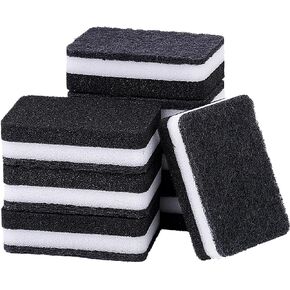 Taeku Natural Kitchen Sponge, 6 Pack Heavy Duty Scrub Cellulose Sponge Premium Multifunction Eco Friendly Cleaning Sponges for Dishes (Black) in Saudi Arabia