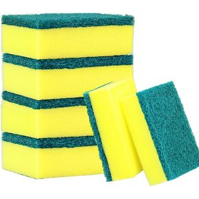 Taeku Natural Kitchen Sponge, 6 Pack Heavy Duty Scrub Cellulose Sponge Premium Multifunction Eco Friendly Cleaning Sponges for Dishes (Black)