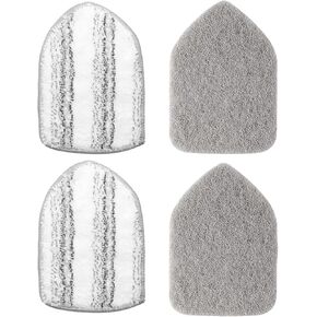 SetSail Scouring Pads Microfiber Cloth Refill 4 Pack, for SetSail Tile and Bathtub Scrubber Brush Heavy Duty Scrubbing Sponge Scratch Free Reusable for Cleaning Bathroom Kitchen Walls Tub Tiles Sink
