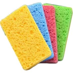 12PCS Cleaning Sponge, Kitchen DishSponge, Cleaning Scrub Color Sponge, Biodegradable Natural Sponge, Non-Scratch Kitchen Cellulose Dishwashing Sponge